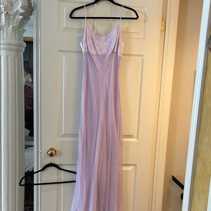 Elegant Lavender Spaghetti Strap Dress